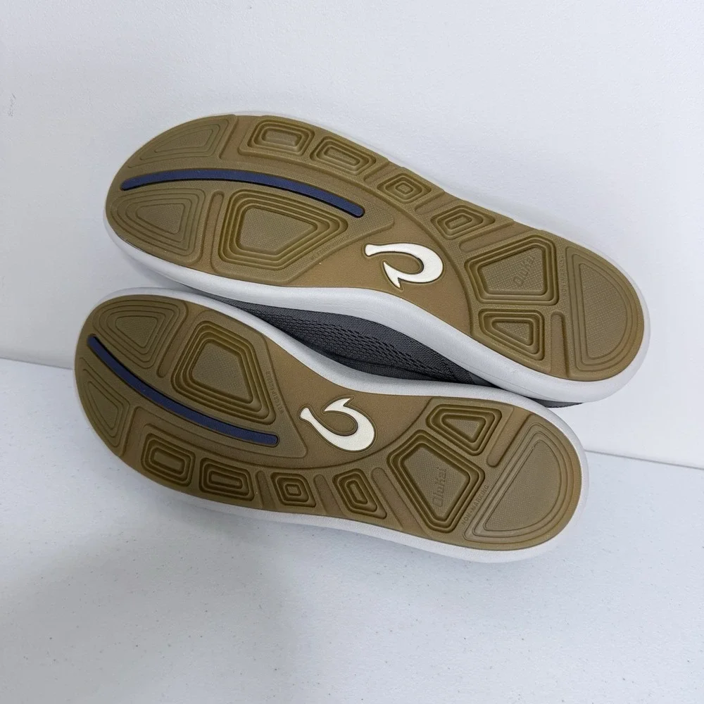 Olukai Moku Pae Pavement/Vintage Blue Mesh Boat Shoes Sneakers Men's Size 9